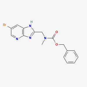 molecular formula C16H15BrN4O2 B8452961 phenylmethyl[(6-bromo-1H-imidazo[4,5-b]pyridin-2-yl)methyl]methylcarbamate 
