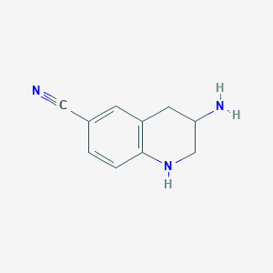 molecular formula C10H11N3 B8452973 3-Amino-1,2,3,4-tetrahydroquinoline-6-carbonitrile 