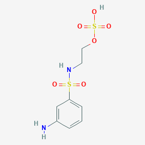 molecular formula C8H12N2O6S2 B8453042 2-[(3-Aminobenzene-1-sulfonyl)amino]ethyl hydrogen sulfate CAS No. 70566-40-4