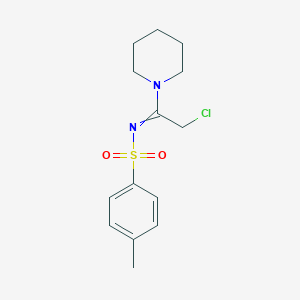 molecular formula C14H19ClN2O2S B8453088 N-(2-chloro-1-piperidine-1-ylethylidene)-4-methylphenyl sulfonamide 