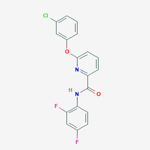 molecular formula C18H11ClF2N2O2 B8453154 N-(2,4-difluorophenyl)-2-(3-chlorophenoxy)-6-pyridinecarboxamide 