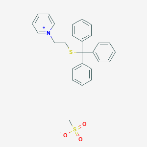 1-{2-[(Triphenylmethyl)sulfanyl]ethyl}pyridin-1-ium methanesulfonate