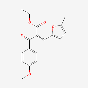 molecular formula C18H18O5 B8453207 Ethyl 2-(4-methoxybenzoyl)-3-(5-methylfuran-2-yl)acrylate 