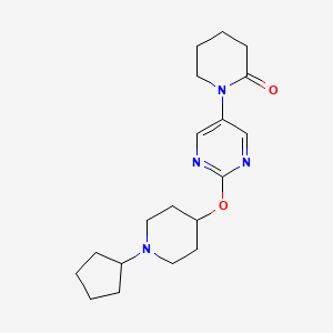 molecular formula C19H28N4O2 B8453222 1-{2-[(1-Cyclopentylpiperidin-4-yl)oxy]pyrimidin-5-yl}piperidin-2-one CAS No. 832734-82-4