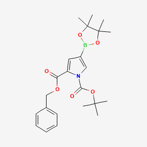 molecular formula C23H30BNO6 B8453248 2-benzyl 1-tert-butyl 4-(4,4,5,5-tetramethyl-1,3,2-dioxaborolan-2-yl)-1H-pyrrole-1,2-dicarboxylate CAS No. 1233525-93-3