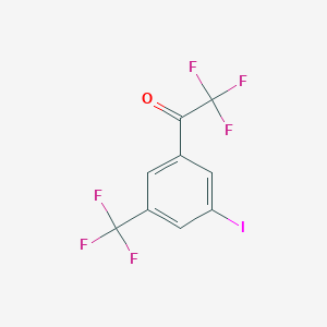 molecular formula C9H3F6IO B8453258 3'-Iodo-5'-trifluoromethyl-2,2,2-trifluoroacetophenone 