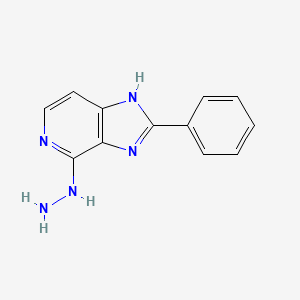 molecular formula C12H11N5 B8453269 4-Hydrazino-2-phenyl-1H-imidazo[4,5-c]pyridine 
