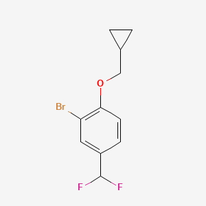 molecular formula C11H11BrF2O B8453289 2-Bromo-1-(cyclopropylmethoxy)-4-(difluoromethyl)benzene 
