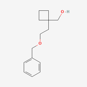 molecular formula C14H20O2 B8453317 {1-[2-(Benzyloxy)ethyl]cyclobutyl}methanol 