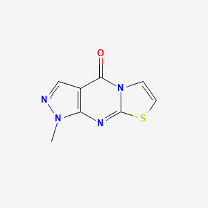 molecular formula C8H6N4OS B8453335 Pyrazolo(3,4-d)thiazolo(3,2-a)pyrimidin-4(1H)-one, 1-methyl- CAS No. 150892-74-3