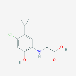 molecular formula C11H12ClNO3 B8453348 2-((4-Chloro-5-cyclopropyl-2-hydroxyphenyl)amino)acetic acid 