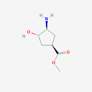 molecular formula C7H13NO3 B8453429 methyl (1R,3S,4S)-3-amino-4-hydroxycyclopentane-1-carboxylate 