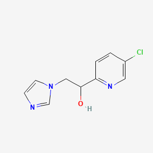 molecular formula C10H10ClN3O B8453440 1-(5-Chloro-2-pyridyl)-2-(1H-imidazol-1-yl)ethane-1-ol 