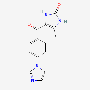 molecular formula C14H12N4O2 B8453589 4-(4-Imidazol-1-ylbenzoyl)-5-methyl-1,3-dihydroimidazol-2-one 