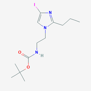 molecular formula C13H22IN3O2 B8453592 [2-(4-Iodo-2-propyl-imidazol-1-yl)-ethyl]carbamic acid tert-butyl ester 