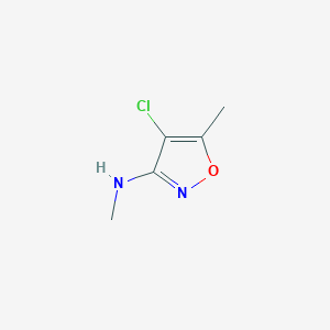 molecular formula C5H7ClN2O B8453610 3-Methylamino-4-chloro-5-methylisoxazole 