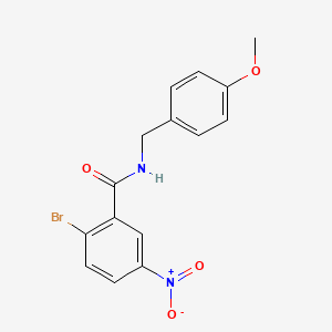 molecular formula C15H13BrN2O4 B8453614 2-bromo-N-(4-methoxy-benzyl)-5-nitro-benzamide 