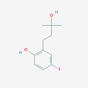 molecular formula C11H15FO2 B8453618 2-(3-Hydroxy-3-methyl)butyl-4-fluorophenol 
