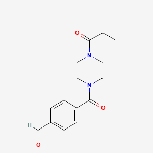 molecular formula C16H20N2O3 B8453628 4-(4-Isobutyrylpiperazine-1-carbonyl)benzaldehyde 