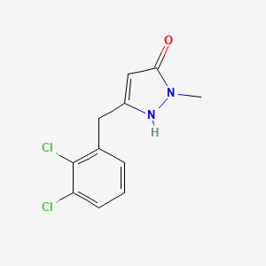 molecular formula C11H10Cl2N2O B8453688 5-(2,3-dichlorobenzyl)-1,2-dihydro-2-methyl-3H-pyrazol-3-one 