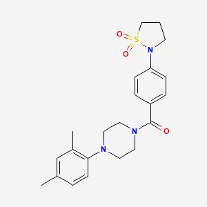 molecular formula C22H27N3O3S B8453720 [4-(2,4-Dimethylphenyl)piperazin-1-yl][4-(1,1-dioxo-1lambda6-isothiazolidin-2-yl)phenyl]methanone 