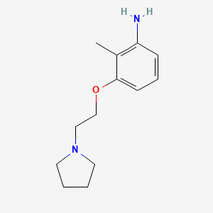 molecular formula C13H20N2O B8453739 1-(2-(3-Amino-2-methylphenoxy)ethyl)pyrrolidine 