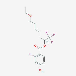 molecular formula C16H20F4O4 B8453752 Benzoic acid, 2-fluoro-4-hydroxy-, 6-ethoxy-1-(trifluoromethyl)hexyl ester CAS No. 193089-91-7