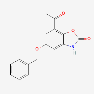 molecular formula C16H13NO4 B8453827 7-Acetyl-5-(benzyloxy)-1,3-benzoxazol-2(3H)-one CAS No. 861841-89-6