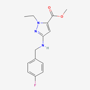 2-ethyl-5-(4-fluoro-benzylamino)-2H-pyrazole-3-carboxylic acid methyl ester