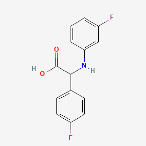 molecular formula C14H11F2NO2 B8453858 (4-Fluoro-phenyl)-(3-fluoro-phenylamino)-acetic acid 