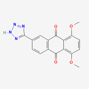 molecular formula C17H12N4O4 B8453872 9,10-Anthracenedione, 1,4-dimethoxy-6-(1H-tetrazol-5-yl)- CAS No. 161920-51-0