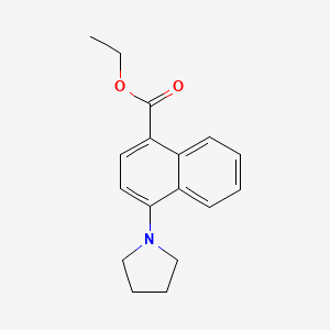 molecular formula C17H19NO2 B8453880 4-Pyrrolidin-1-ylnaphthalene-1-carboxylic acid ethyl ester CAS No. 870888-45-2