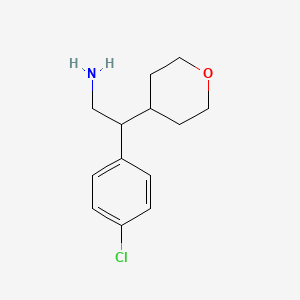 molecular formula C13H18ClNO B8453955 2-(4-chlorophenyl)-2-(tetrahydro-2H-pyran-4-yl)ethanamine 