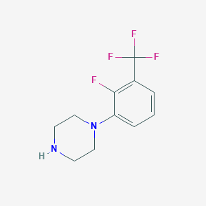 molecular formula C11H12F4N2 B8454016 1-[2-Fluoro-3-(trifluoro-methyl)phenyl]piperazine 