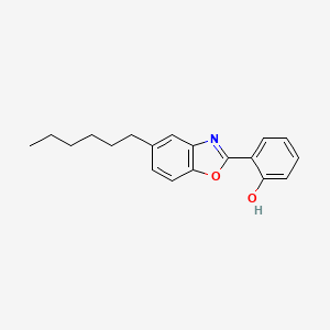 molecular formula C19H21NO2 B8454059 6-(5-Hexyl-1,3-benzoxazol-2(3H)-ylidene)cyclohexa-2,4-dien-1-one CAS No. 62529-21-9