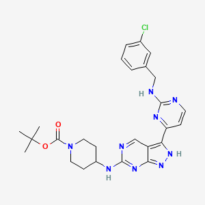 tert-butyl 4-[[3-[2-[(3-chlorophenyl)methylamino]pyrimidin-4-yl]-2H-pyrazolo[3,4-d]pyrimidin-6-yl]amino]piperidine-1-carboxylate