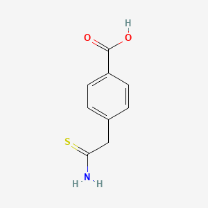 molecular formula C9H9NO2S B8454106 4-Thiocarbamoylmethyl-benzoic acid 