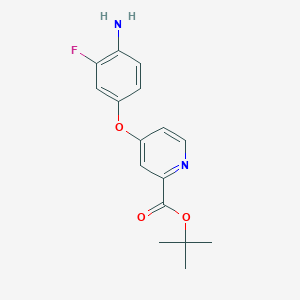 molecular formula C16H17FN2O3 B8454136 Tert-butyl 4-(4-amino-3-fluorophenoxy)picolinate 