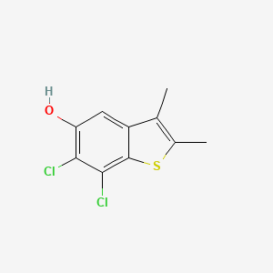 molecular formula C10H8Cl2OS B8454206 6,7-Dichloro-5-hydroxy-2,3-dimethylbenzo[b]thiophene 