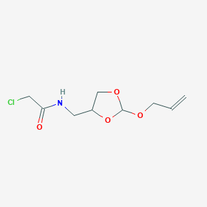molecular formula C9H14ClNO4 B8454250 2-Chloro-N-({2-[(prop-2-en-1-yl)oxy]-1,3-dioxolan-4-yl}methyl)acetamide CAS No. 88066-98-2