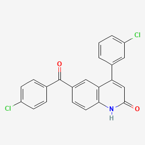 molecular formula C22H13Cl2NO2 B8454268 6-(4-chlorobenzoyl)-4-(3-chlorophenyl)-2(1H)-quinolinone CAS No. 192187-32-9
