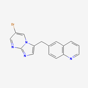 molecular formula C16H11BrN4 B8454282 6-((6-Bromoimidazo[1,2-a]pyrimidin-3-yl)methyl)quinoline 