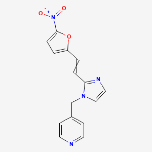 molecular formula C15H12N4O3 B8454290 4-({2-[2-(5-Nitrofuran-2-yl)ethenyl]-1H-imidazol-1-yl}methyl)pyridine CAS No. 62003-06-9