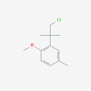 molecular formula C12H17ClO B8454297 2-(2-Chloro-1,1-dimethylethyl)-1-methoxy4-methylbenzene 