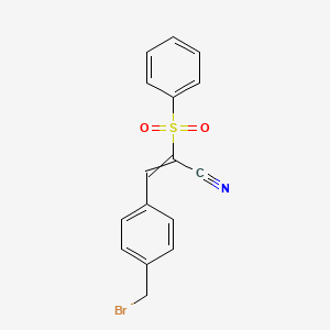 molecular formula C16H12BrNO2S B8454315 2-(Benzenesulfonyl)-3-[4-(bromomethyl)phenyl]prop-2-enenitrile CAS No. 59584-39-3