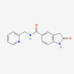 molecular formula C15H13N3O2 B8454389 2-Oxo-N-(pyridin-2-ylmethyl)indoline-5-carboxamide 