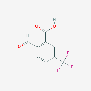 molecular formula C9H5F3O3 B8454463 Benzoic acid, 2-formyl-5-(trifluoromethyl)- 