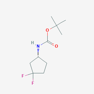 molecular formula C10H17F2NO2 B8454479 (R)-tert-butyl 3,3-difluorocyclopentylcarbamate 