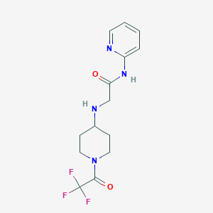 molecular formula C14H17F3N4O2 B8454544 N-Pyridin-2-yl-N~2~-[1-(trifluoroacetyl)piperidin-4-yl]glycinamide CAS No. 885691-19-0