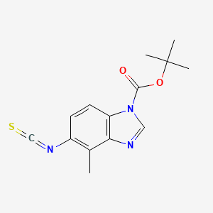 molecular formula C14H15N3O2S B8454550 1h-Benzimidazole-1-carboxylic acid,5-isothiocyanato-4-methyl-,1,1-dimethylethyl ester 